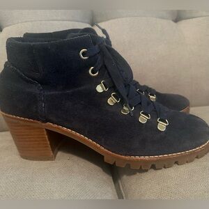 Jack Rogers Women's Navy Suede Ankle Boots-8.5